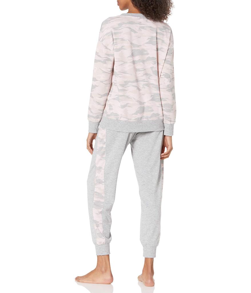 Women's Pajama Pullover Sweatshirt & Sweatpant Lounge Set商品第2张图片规格展示