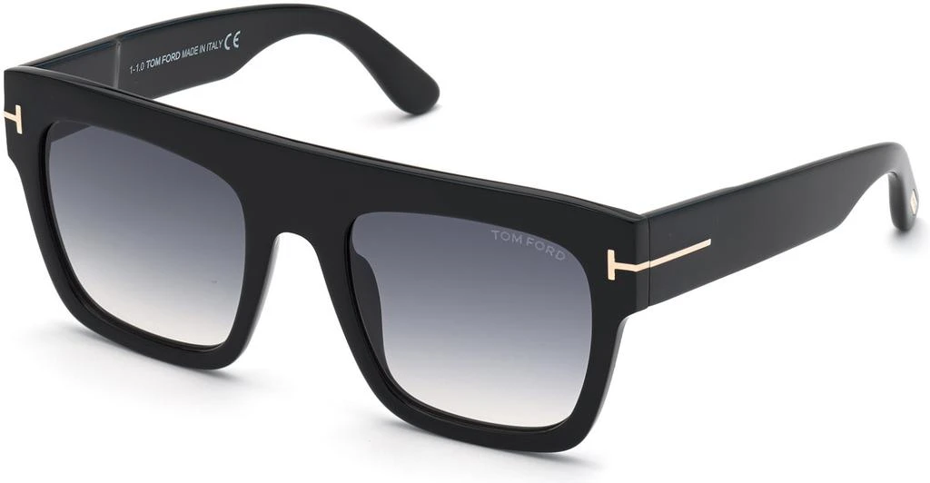 商品Tom Ford|Renee Smoke Gradient Browline Ladies Sunglasses FT0847 01B 52,价格¥1391,第1张图片