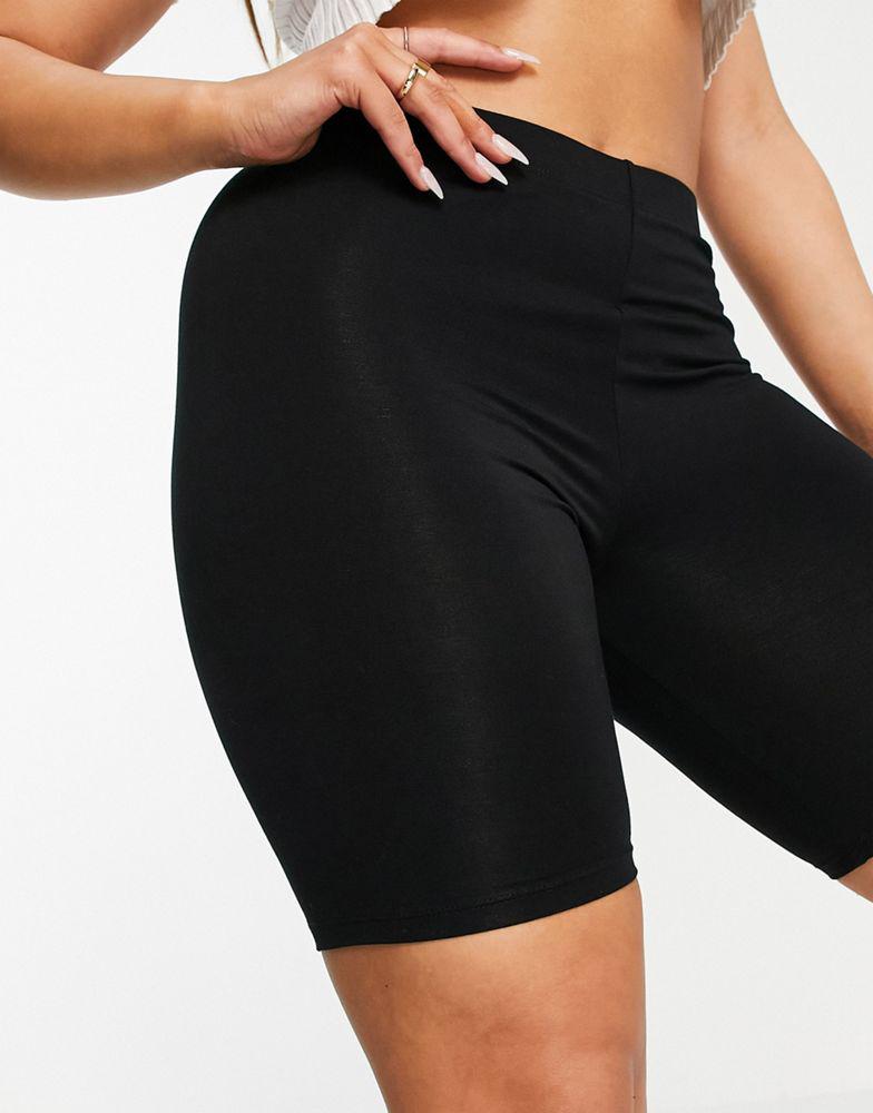 ASOS DESIGN Hourglass 2 pack basic legging shorts in black商品第3张图片规格展示