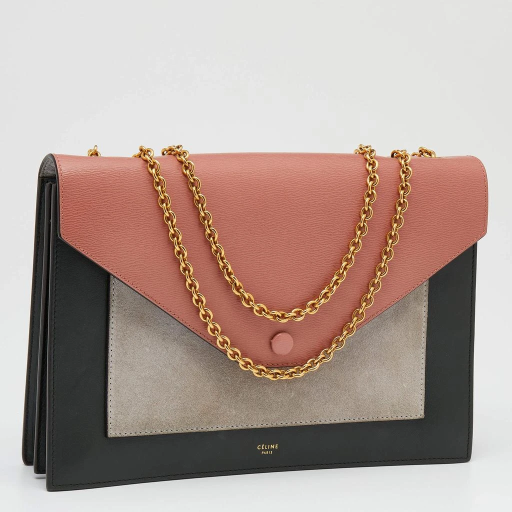 商品[二手商品] Celine|Celine Multicolor Leather And Suede Envelope Shoulder Bag,价格¥3714,第3张图片详细描述