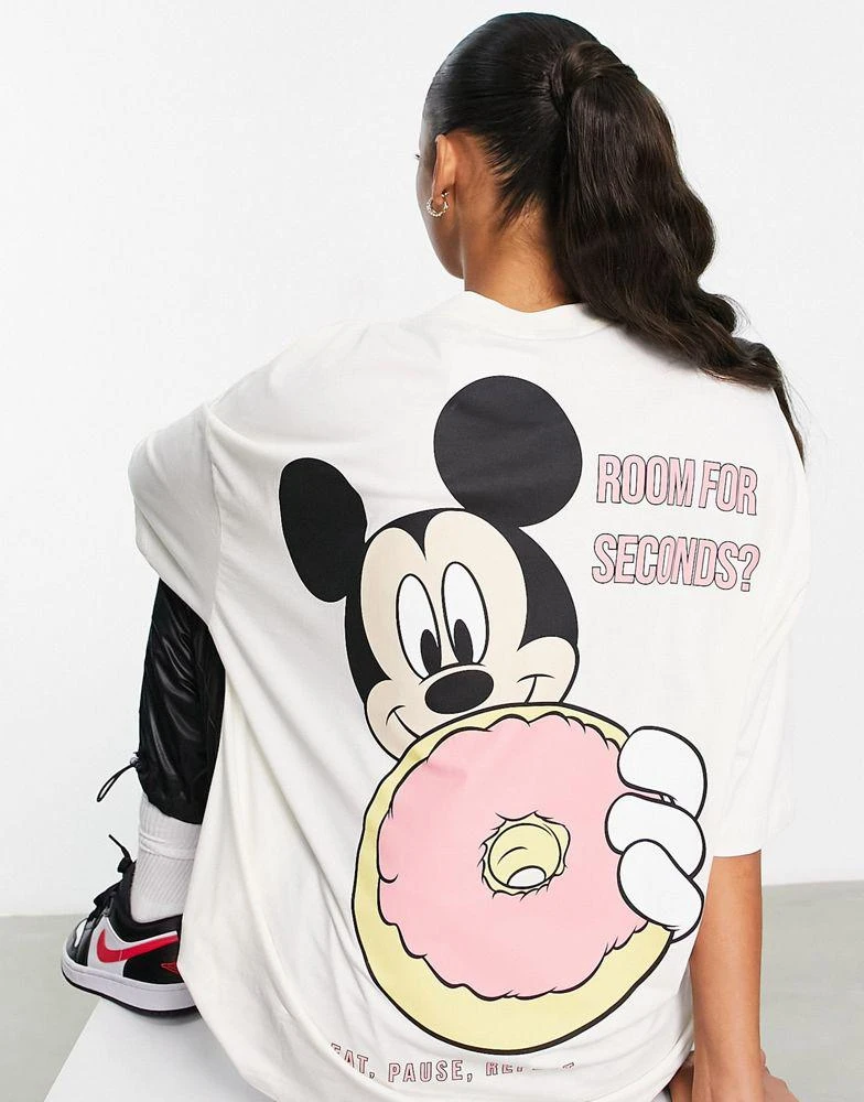 商品ASOS|ASOS DESIGN unisex oversized t-shirt with Disney Mickey Thanksgiving print in stone,价格¥245,第3张图片详细描述
