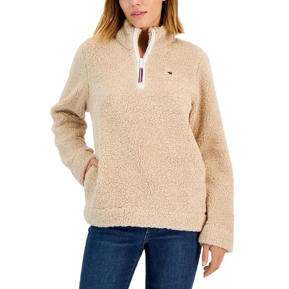 商品Tommy Hilfiger|Women's Sherpa 1/4-Zip Pullover Jacket,价格¥112,第1张图片