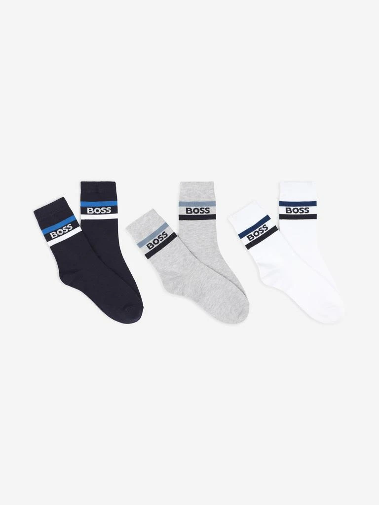 商品Hugo Boss|BOSS Boys 3 Pairs Socks Set in Navy,价格¥237,第1张图片