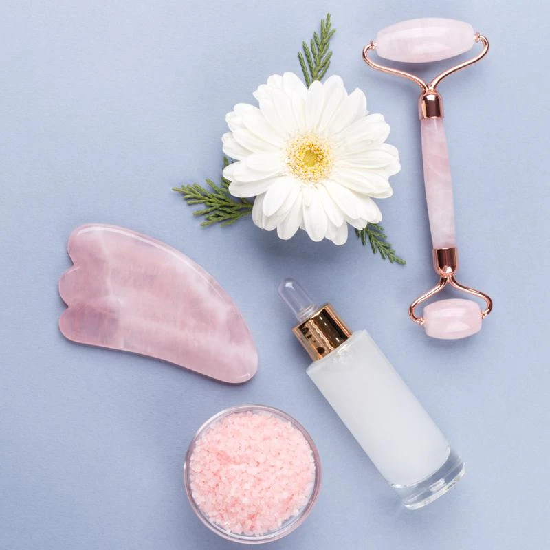 商品ZAQ|Rose Quartz Facial Roller, Gua Sha Board + Brush Set,价格¥302,第2张图片详细描述