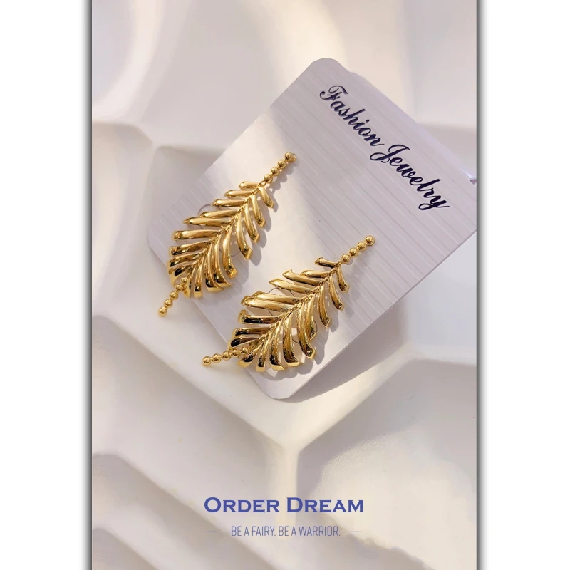 商品[国内直发] Order Dream|18K金叶子耳坠,价格¥2134,第1张图片