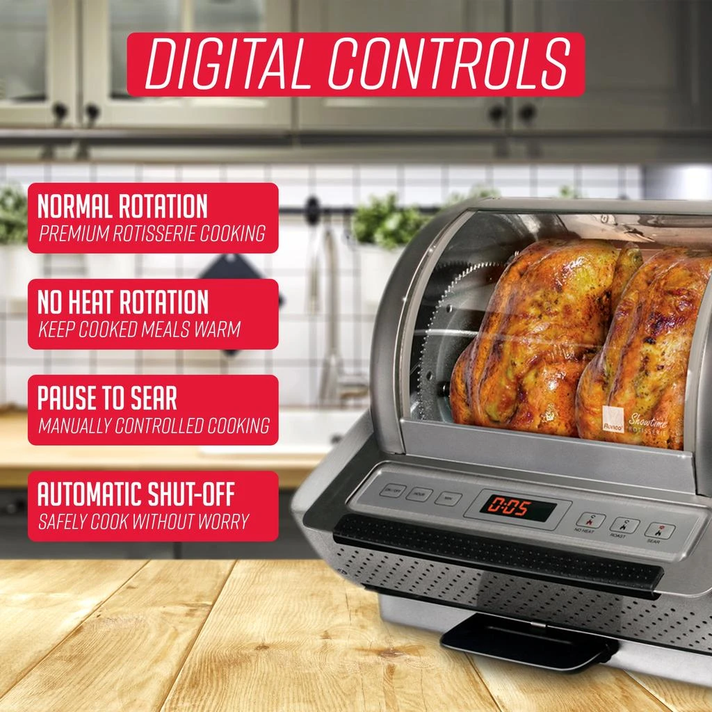 商品Ronco|Ronco EZ-Store Rotisserie Oven, Large Capacity (15lbs) Countertop Oven, Multi-Purpose Basket for Versatile Cooking,价格¥1231,第5张图片详细描述