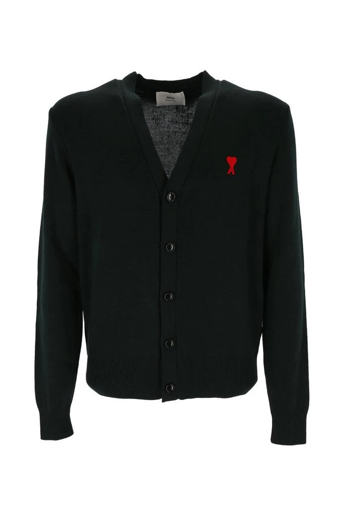 商品AMI|AMI De Coeur Logo Embroidered Cardigan,价格¥1535,第1张图片