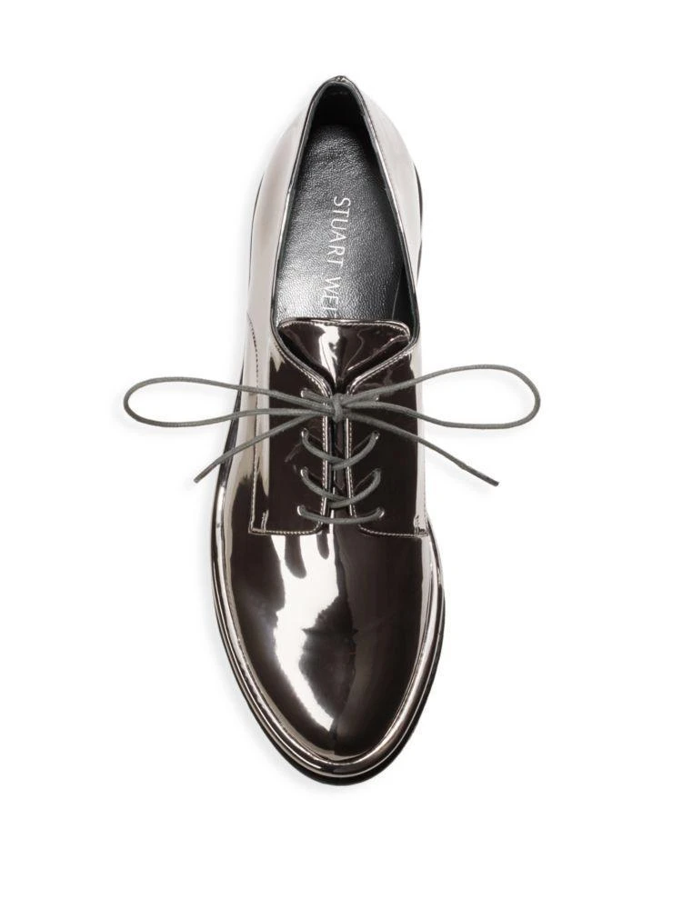 商品Stuart Weitzman|Stuart Weitzman Metallic Flatform Oxfords,价格¥947,第4张图片详细描述