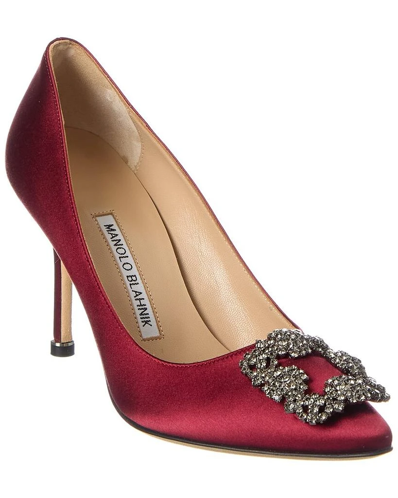 商品Manolo Blahnik|Manolo Blahnik Hangisi 90 Satin Pump,价格¥6359,第1张图片