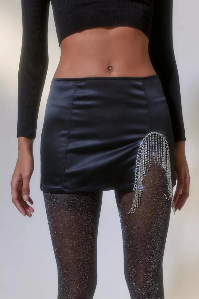 商品Urban Outfitters|UO Satin Diamante Mini Skirt,价格¥38,第5张图片详细描述