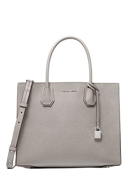 商品Michael Kors|Michael Kors Mercer Large Convertible Pearl Grey Leather Tote Bag,价格¥2536,第1张图片