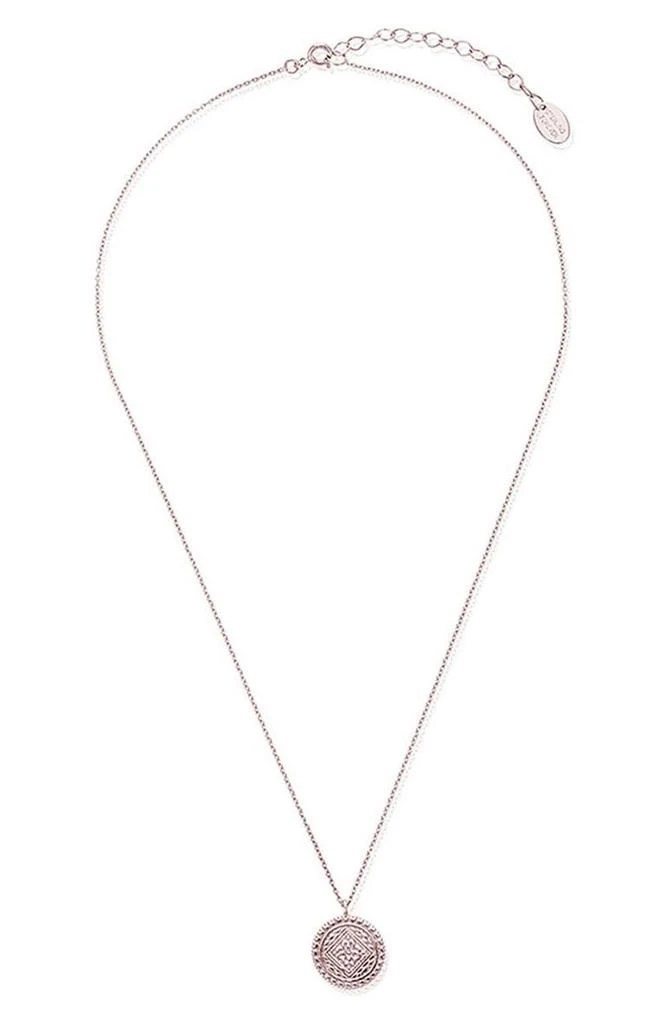 商品Sterling Forever|14K Rose Gold Plated Sterling Silver Round Pendant Necklace,价格¥224,第2张图片详细描述