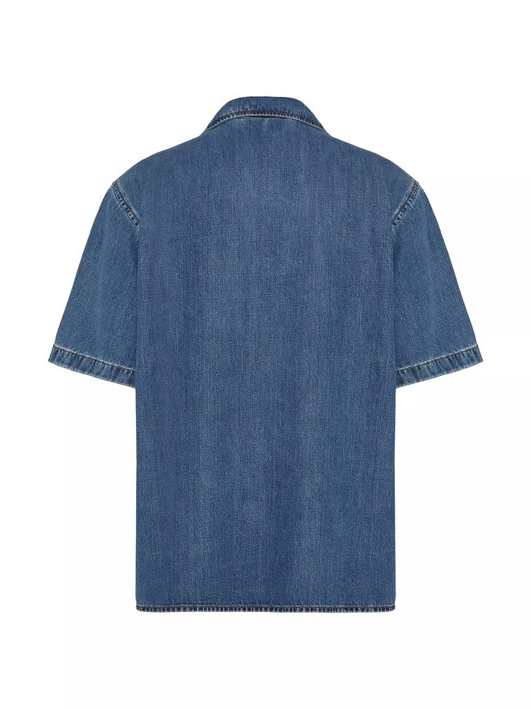 商品Valentino|Denim Bowling Shirt with Metallic V Detail,价格¥6674,第2张图片详细描述