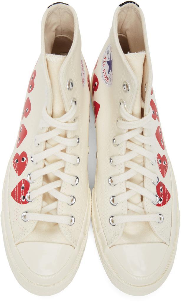 商品Comme des Garcons|Off-White Converse Edition Multiple Hearts Chuck 70 High Sneakers,价格¥1139,第7张图片详细描述