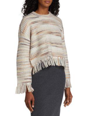 Fringe-Trim Cropped Sweater商品第3张图片规格展示