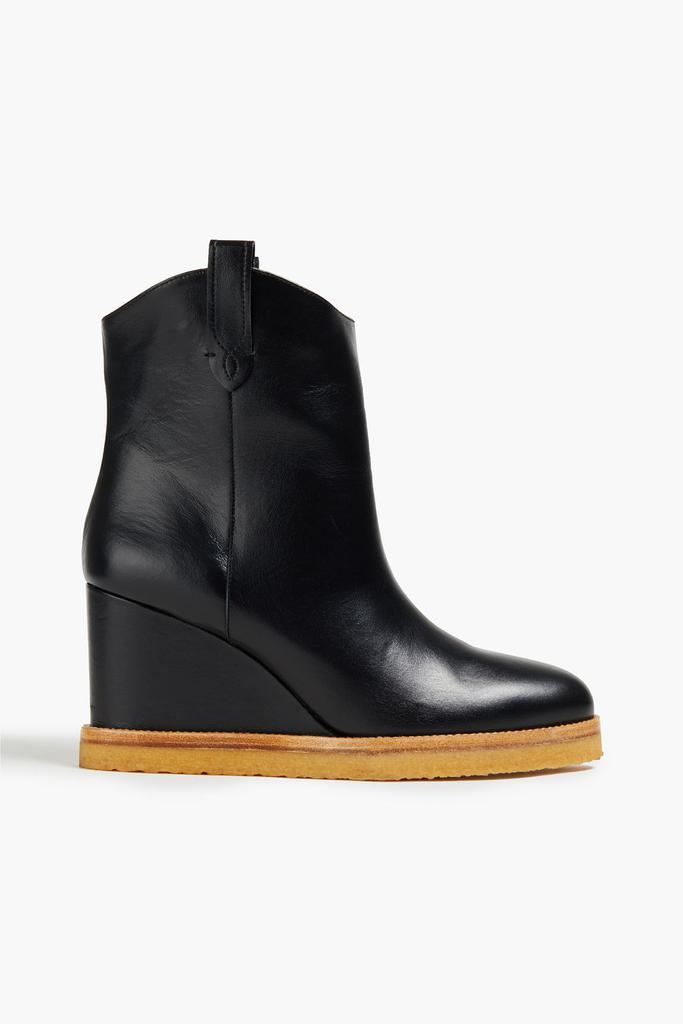 商品ba&sh|Cristina leather wedge ankle boots,价格¥1257,第1张图片