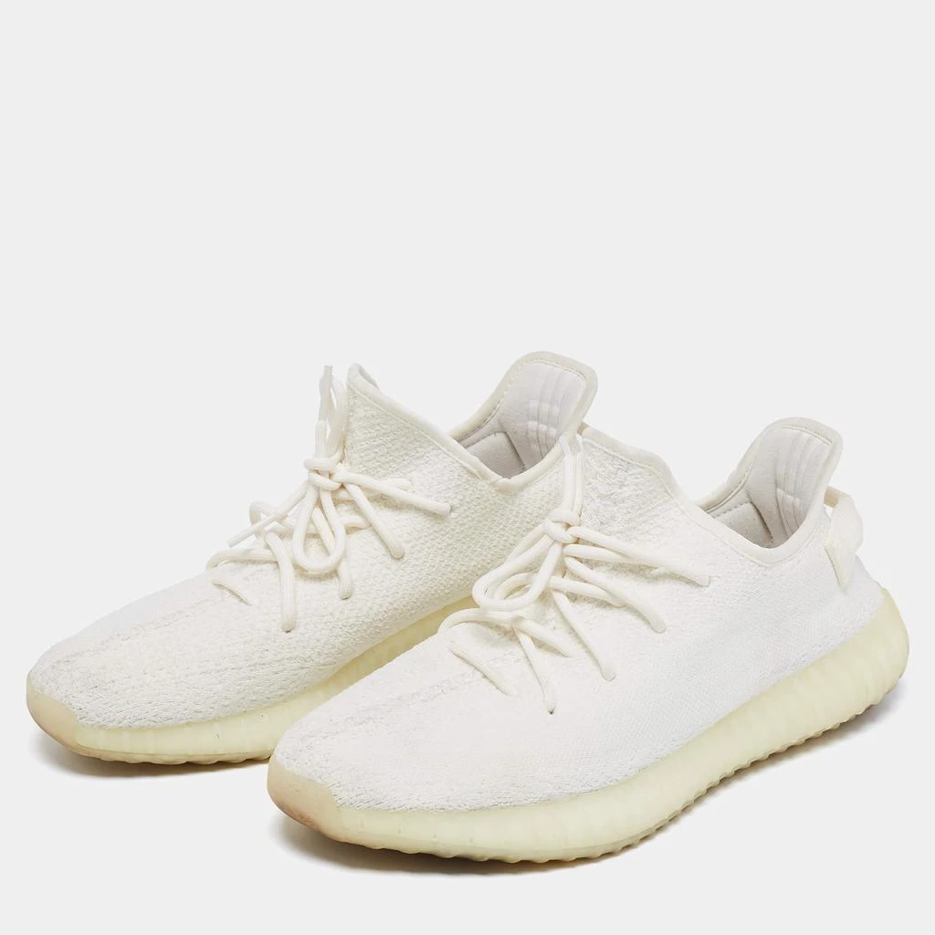 商品[二手商品] YEEZY|Yeezy x Adidas White Knit Fabric Boost 350 V2 Cream White Sneakers Size 45 1/3,价格¥1431,第2张图片详细描述
