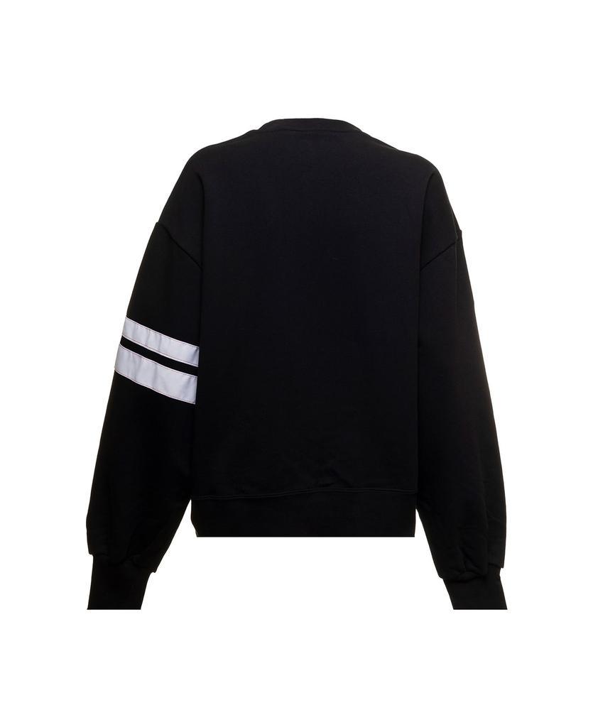 商品GCDS|Black Sweatshirt In Fleece Cotton With Hello Kitty Print And Contrasting Logo Bands Woman,价格¥2518,第4张图片详细描述
