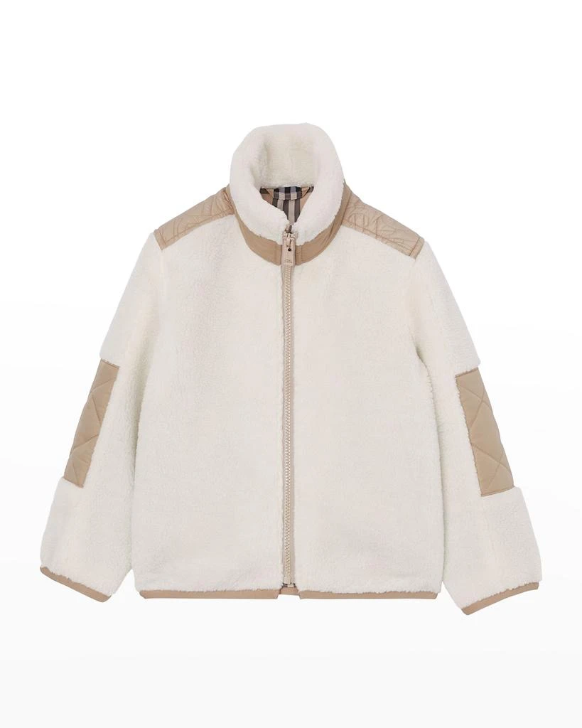 商品Burberry|Girl's Carter Fleece Quilted Jacket, Size 3-14,价格¥1814,第1张图片