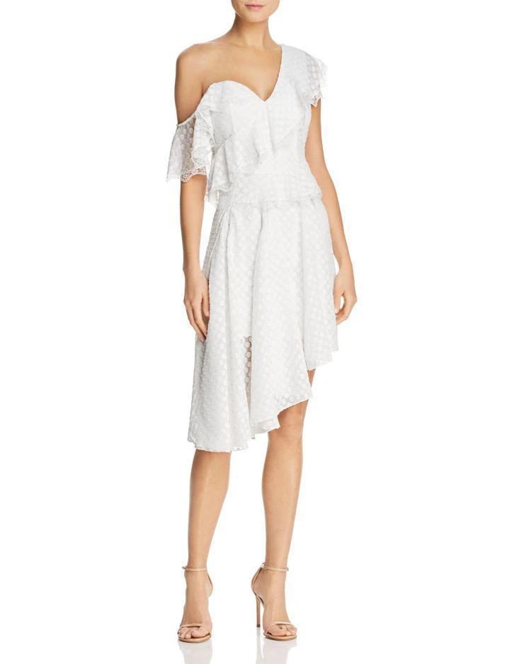 商品Bardot|One-Shoulder Ruffled Polka Dot Dress - 100% Exclusive ,价格¥438,第1张图片