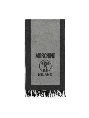商品Moschino|Logo Reversible Wool Fringed Scarf,价格¥952,第1张图片