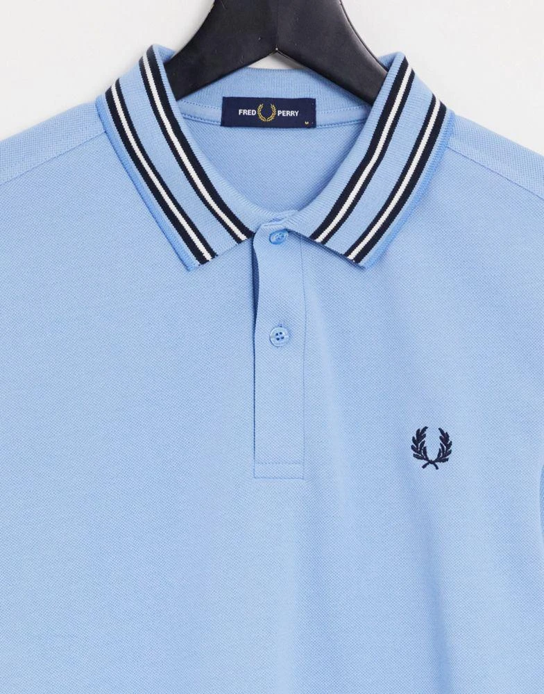 商品Fred Perry|Fred Perry striped collar polo shirt in blue,价格¥392,第3张图片详细描述