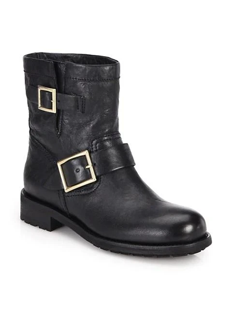 商品Jimmy Choo|Youth Leather Biker Boots,价格¥7119,第1张图片