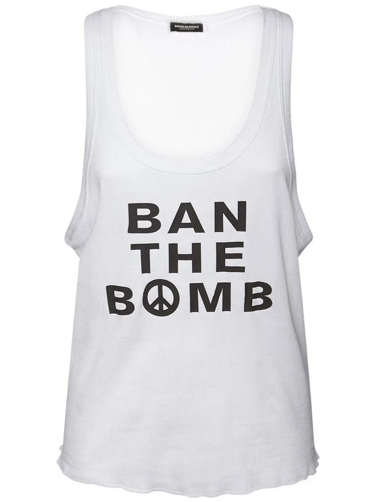 商品DSQUARED2|Ban The Bomb Cotton Jersey Tank Top,价格¥1332,第1张图片