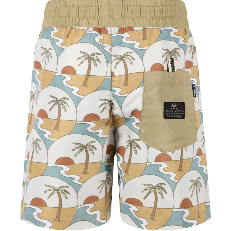商品Munster|Palm trees boarding shorts in beige and white,价格¥484,第2张图片详细描述