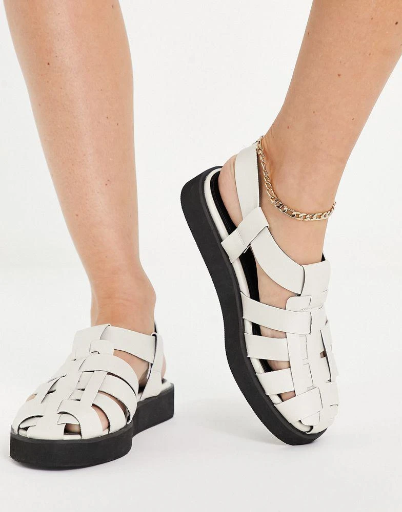 商品ASOS|ASOS DESIGN Matilda fisherman flat shoe in off white,价格¥102,第2张图片详细描述