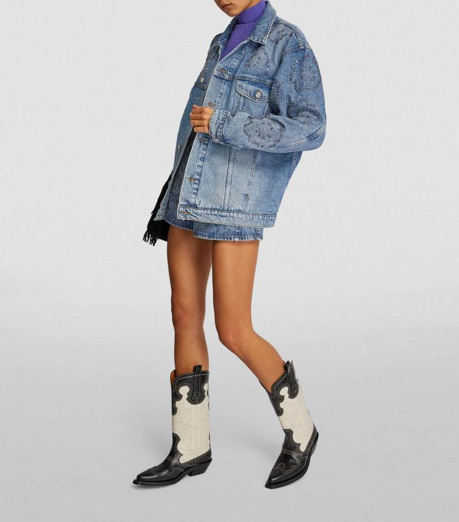商品Maje|Crystal-Embellished Denim Jacket,价格¥2668,第2张图片详细描述