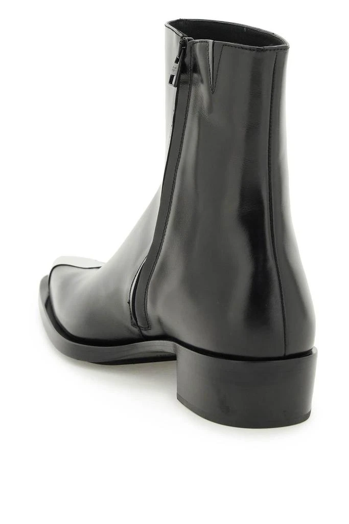 商品Alexander McQueen|LEATHER ANKLE BOOTS WITH METAL TIP,价格¥4581,第2张图片详细描述