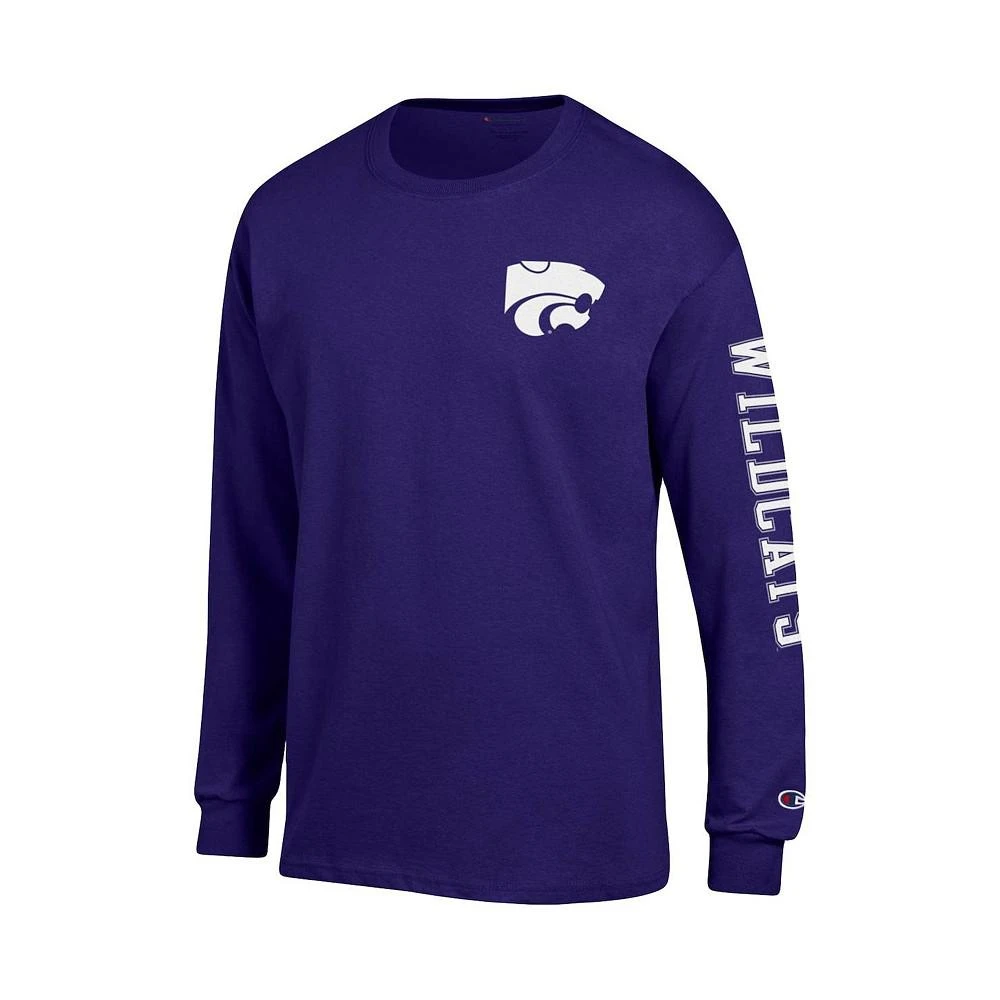商品CHAMPION|Men's Purple Kansas State Wildcats Team Stack Long Sleeve T-shirt,价格¥222,第3张图片详细描述