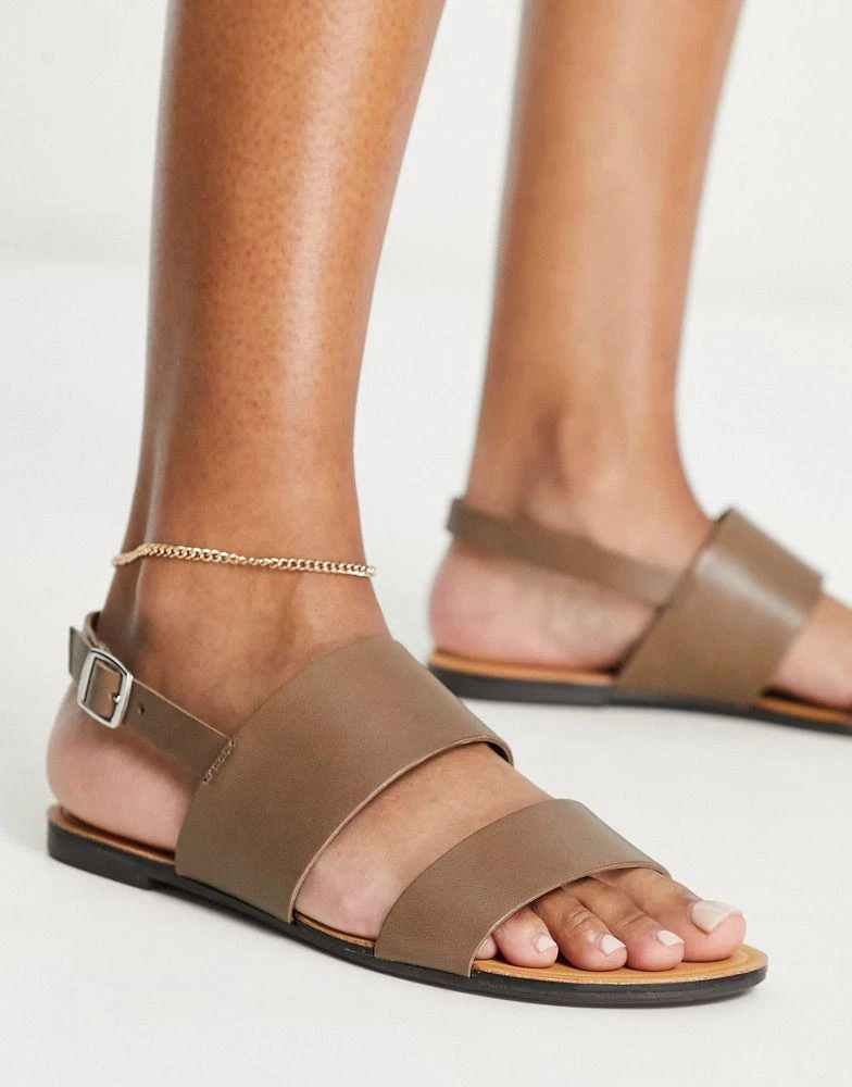 商品Vagabond|Vagabond Tia flat sandals in truffle leather,价格¥361,第3张图片详细描述