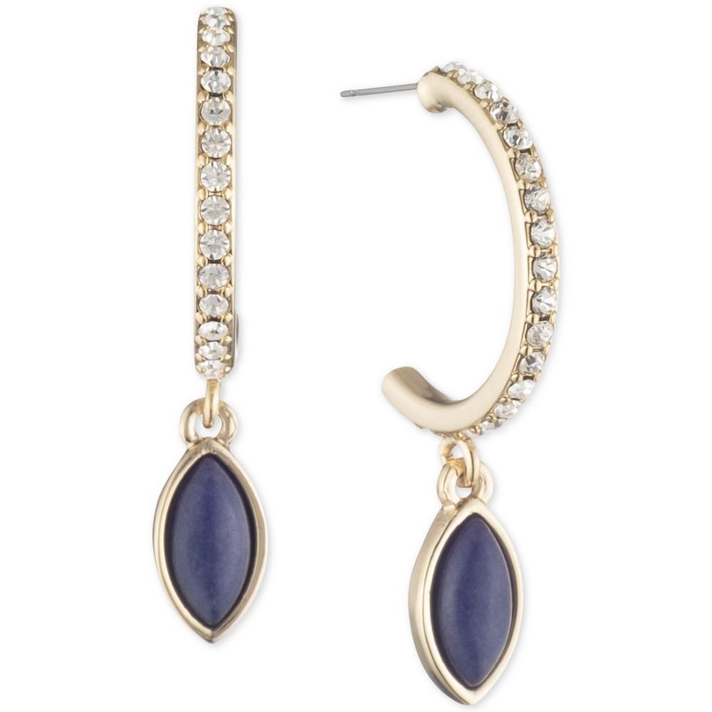 商品Givenchy|Gold-Tone Stone Charm Pavé C-Hoop Earrings,价格¥140,第1张图片