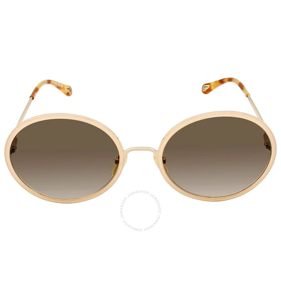 商品Chloé|Brown Gradient Oval Ladies Sunglasses CH0100S 004 60,价格¥677,第1张图片