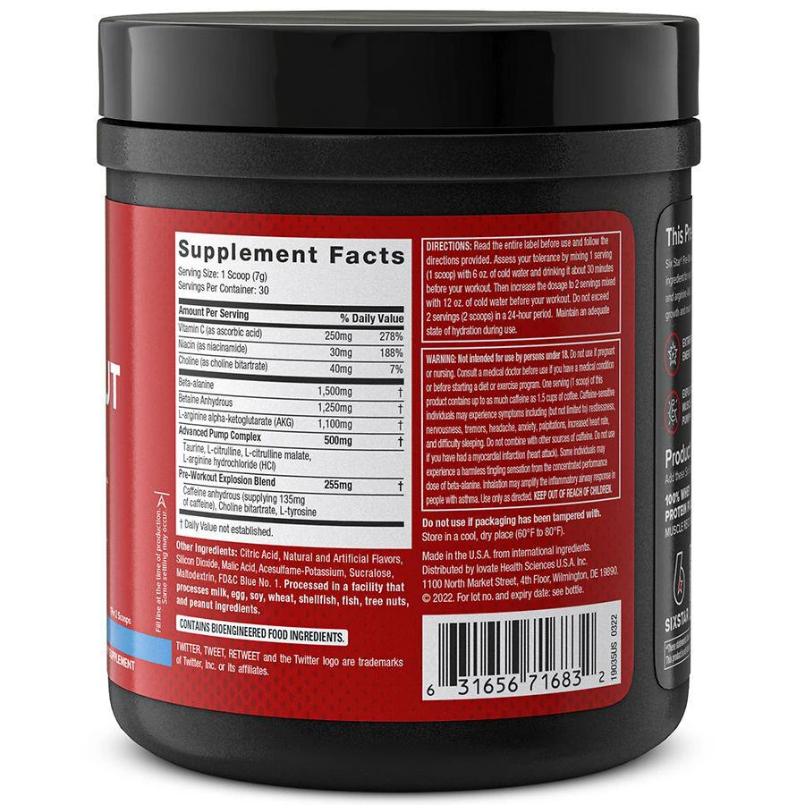 商品Six Star|Pre-Workout Explosion Icy Rocket Freeze,价格¥93,第4张图片详细描述