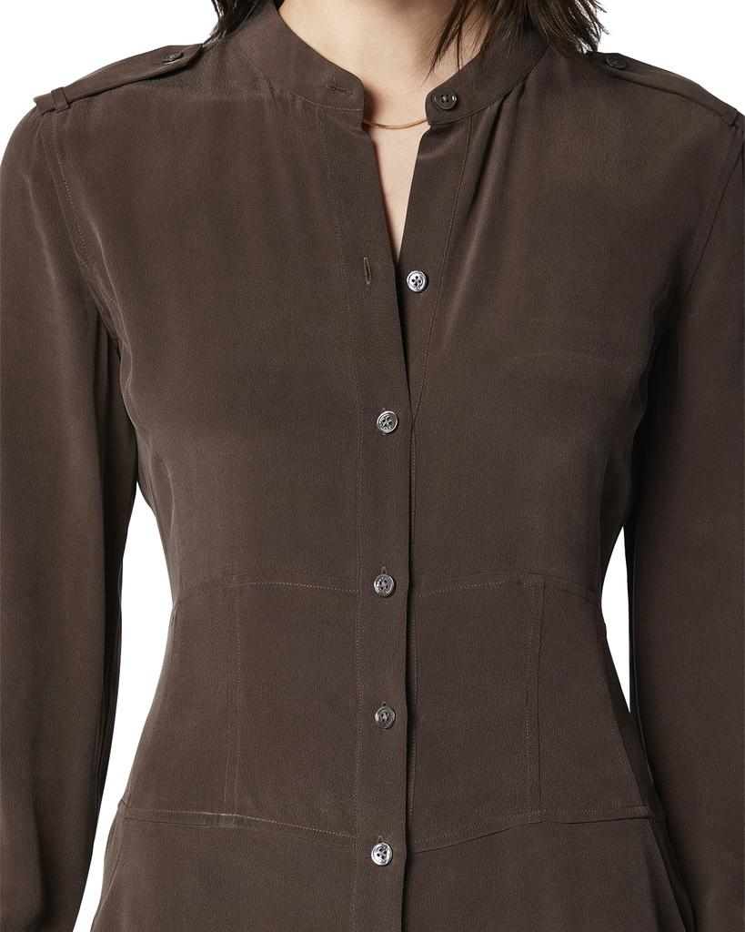 Thea Button-Front Midi Silk Dress商品第4张图片规格展示