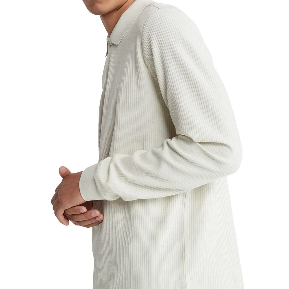 商品Calvin Klein|Men's Regular-Fit Drop Needle Long-Sleeve Polo Shirt,价格¥284,第3张图片详细描述