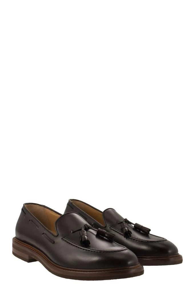 商品Brunello Cucinelli|LEATHER MOCCASIN WITH TASSELS,价格¥7133,第4张图片详细描述