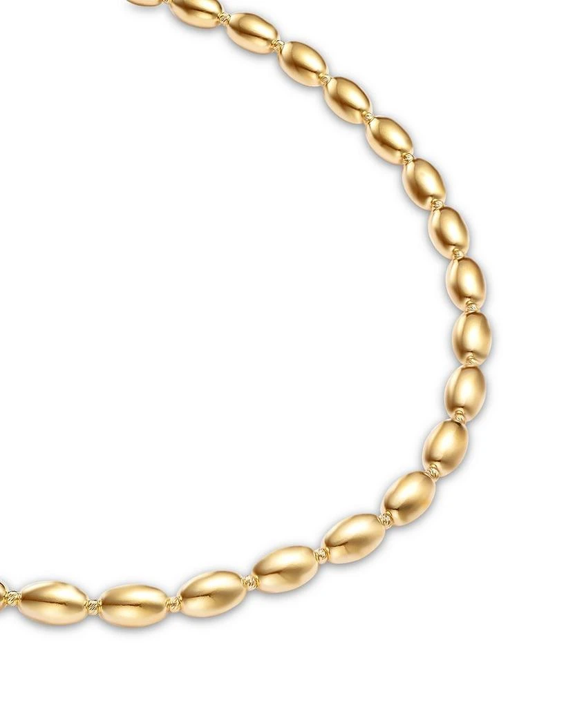 14K Yellow Gold Oval Bead Necklace, 18" 商品