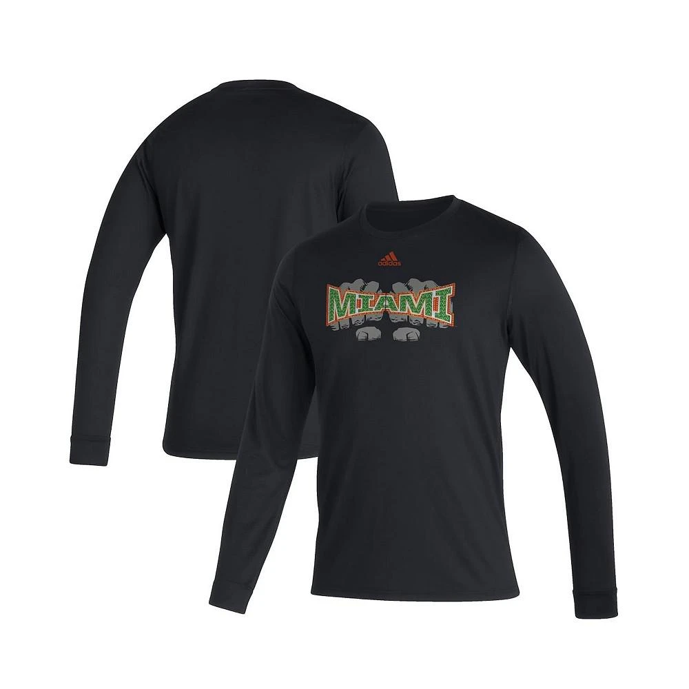 商品Adidas|Men's Black Miami Hurricanes Touchdown Ring Creator Long Sleeve T-shirt,价格¥220,第1张图片