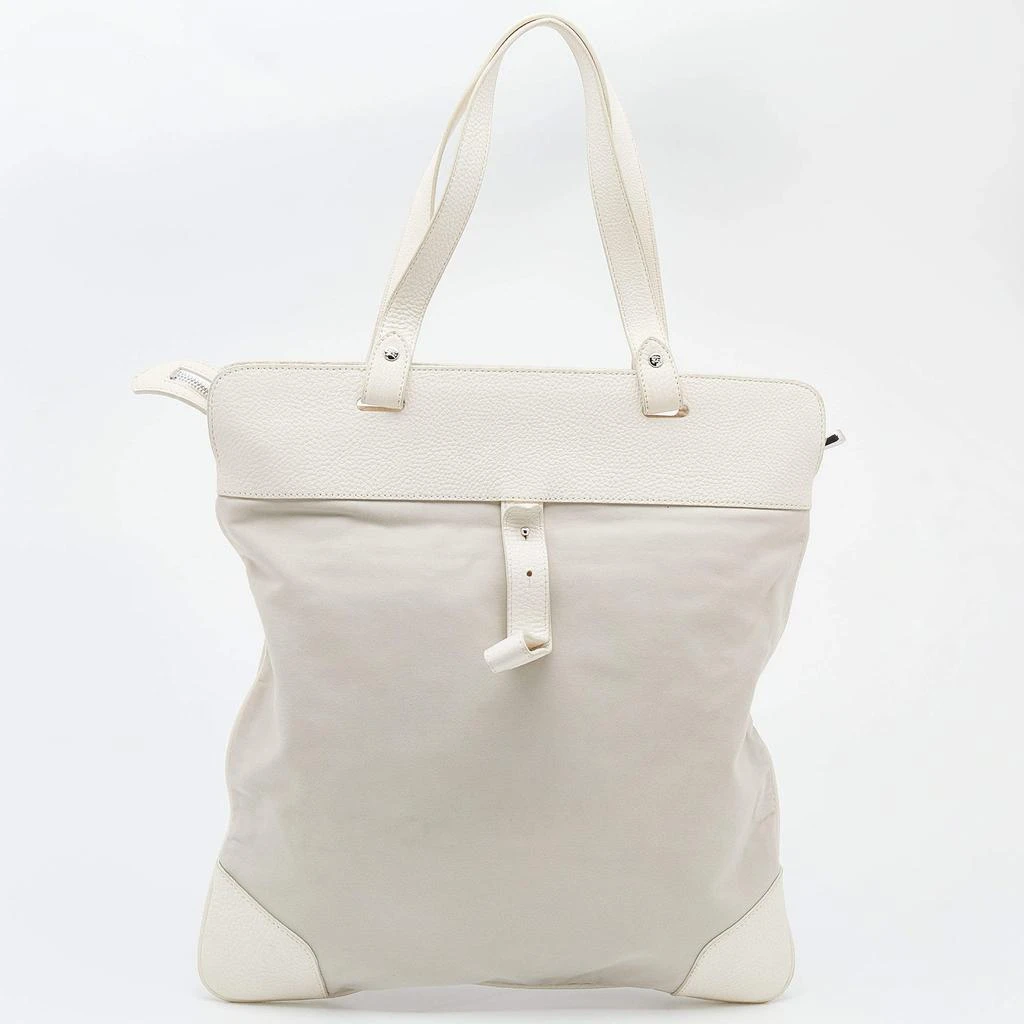 商品[二手商品] Burberry|Burberry White/Grey Leather And Fabric Tote,价格¥1294,第4张图片详细描述