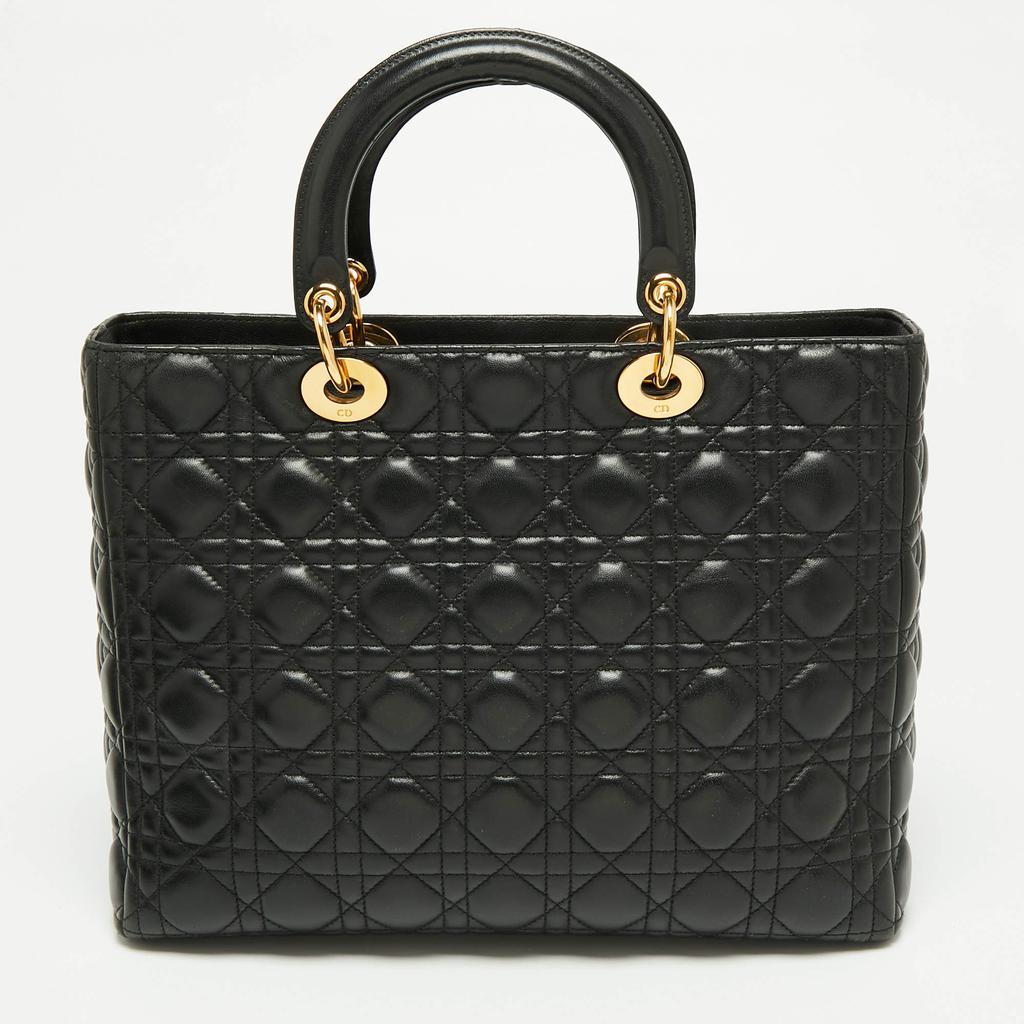 商品[二手商品] Dior|Dior Black Cannage Leather Large Lady Dior Tote,价格¥14158,第6张图片详细描述