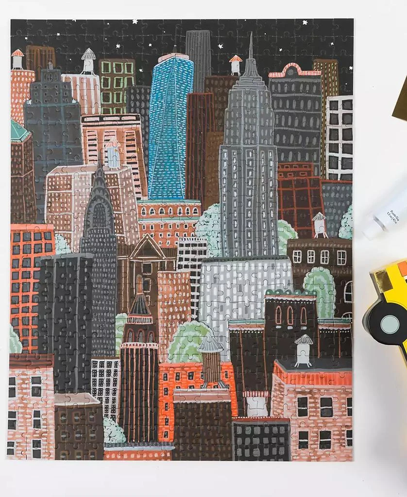 商品Jiggy|Nyc Night, Sara Boccaccini Meadows Decorative Artwork Puzzle Plus Puzzle Glue Kit by Jiggy Puzzles Set, 450 Pieces,价格¥268,第3张图片详细描述