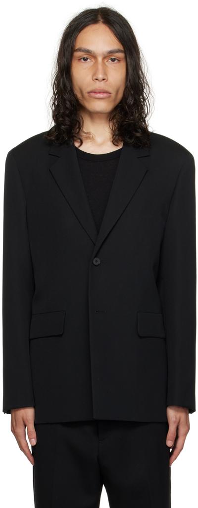 Black Single-Breasted Blazer商品第1张图片规格展示