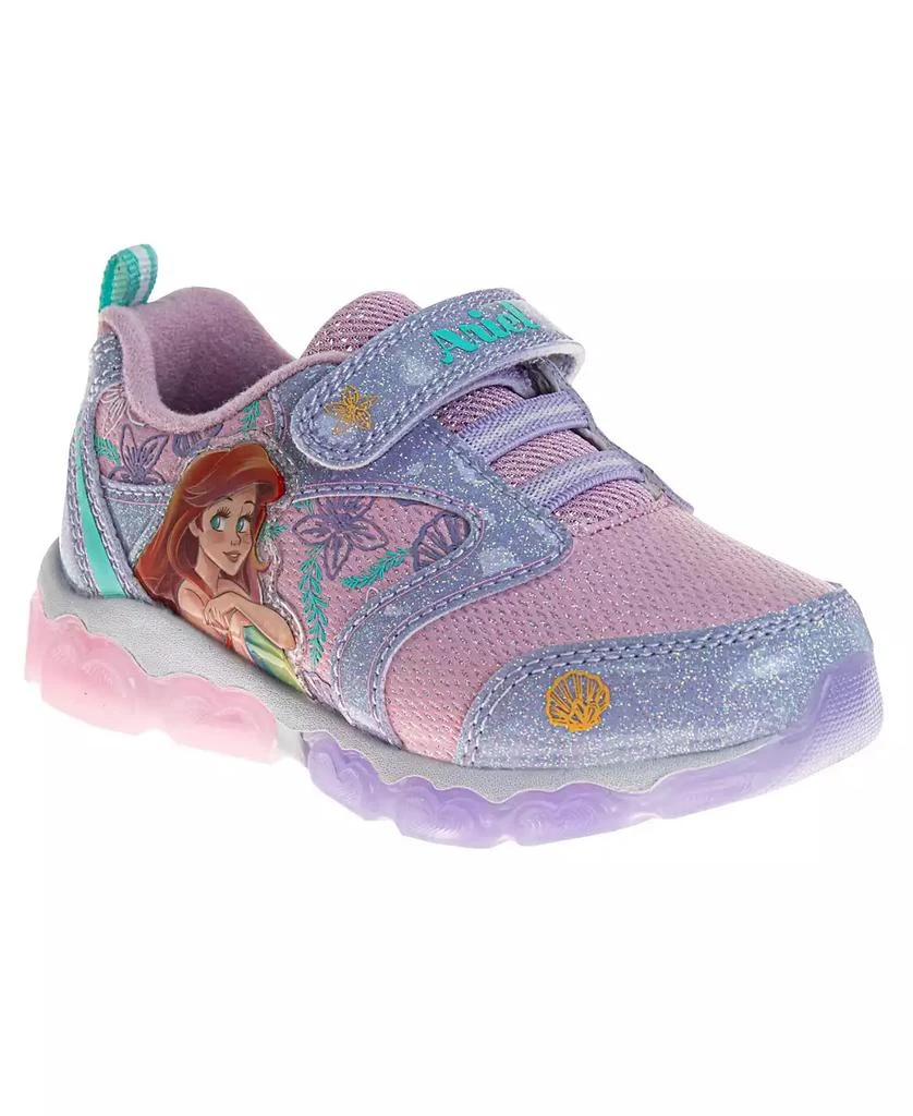 商品Disney|Toddler and Little Girls the Little Mermaid Hook and Loop Light Up Fashion Sneakers,价格¥325,第1张图片