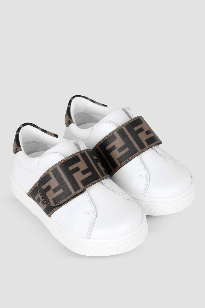 Fendi  Purple Kids White & Brown Leather FF Logo Trainers商品第6张图片规格展示