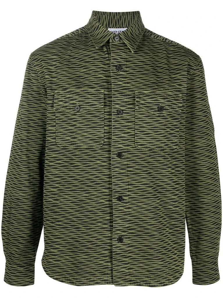 商品Kenzo|Kenzo Mens Green Cotton Shirt,价格¥3867,第1张图片