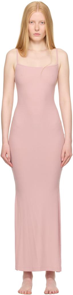 soft lounge long slip dress hot pink SOFT LOUNGE LONG SLIP DRESS | MORGANITE